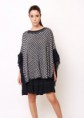 PONCHO BICOLOR CON FLECOS