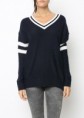 JERSEY CON CUELLO DE PICO Y FRANJAS DE RAYAS
